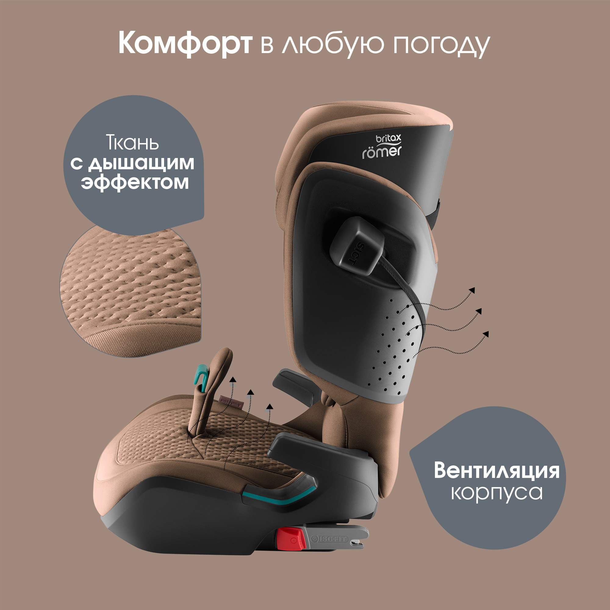 Автокресло Britax Roemer KIDFIX PRO i-SIZE LUX Isofix 2/3 (15-36 кг) коричневый - фото 13