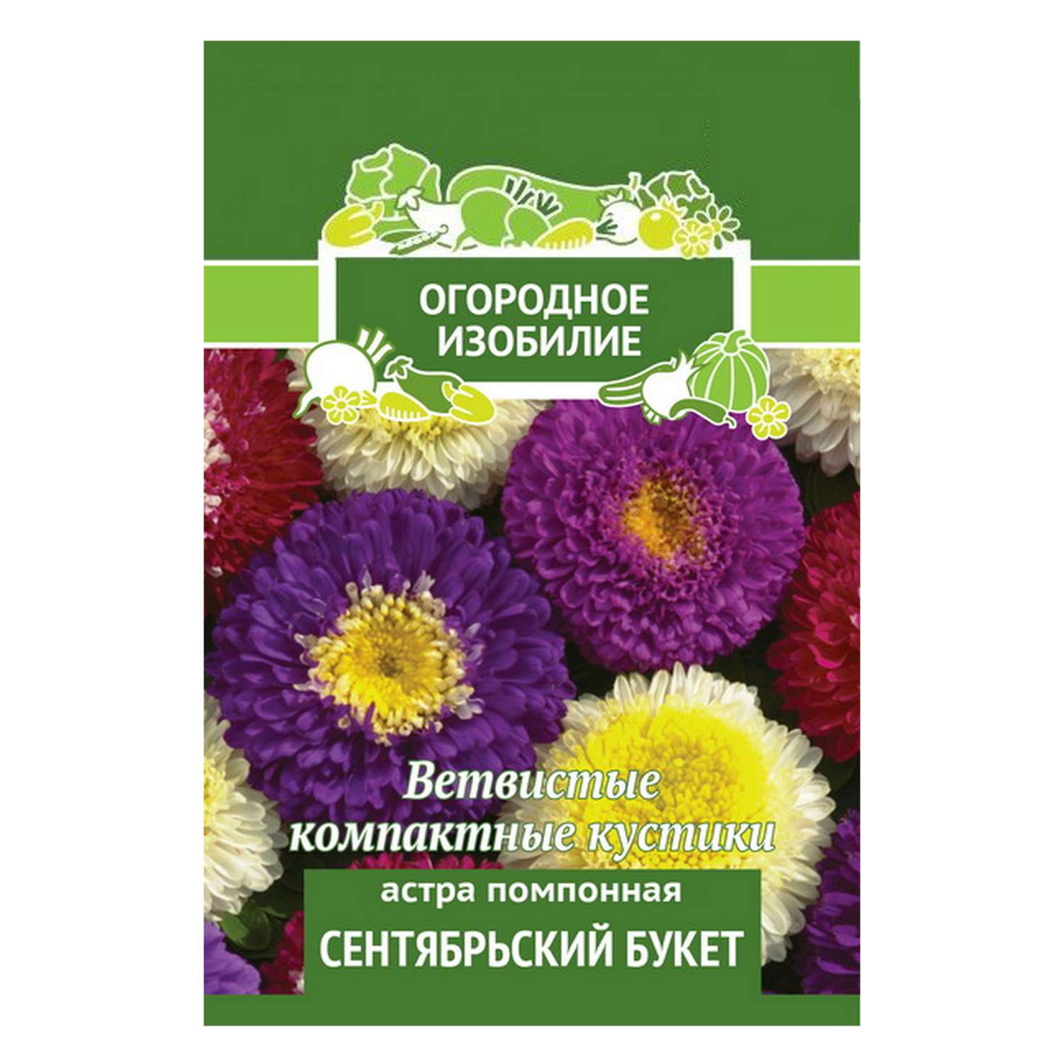 Астра . помпонная Сентябрьский букет 0.3г - фото 1