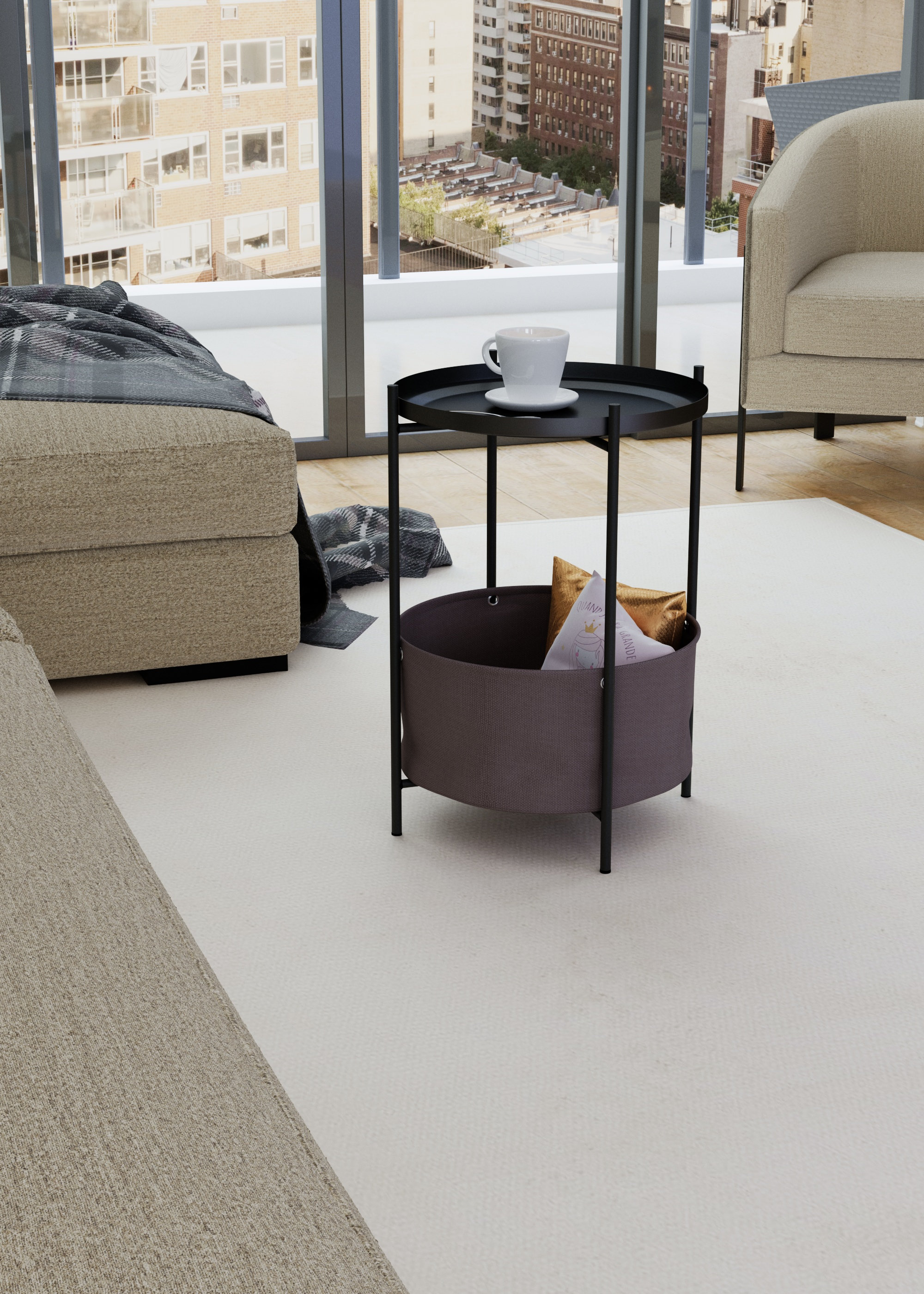 Стол журнальный LAVARIS Элдэй CUBA CHOCOLATE Коричневый/черный муар - фото 4