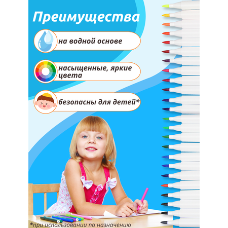 Фломастеры Arte Nuevo двусторонние 24 цв.
