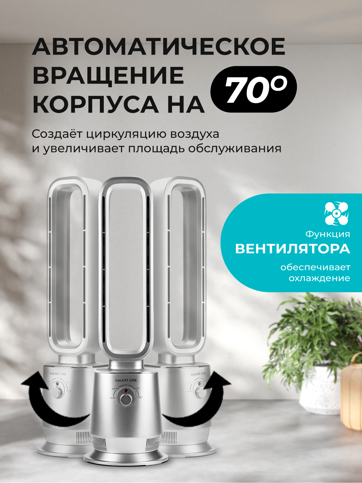 Тепловентилятор Galaxy LINE GL8179 - фото 3