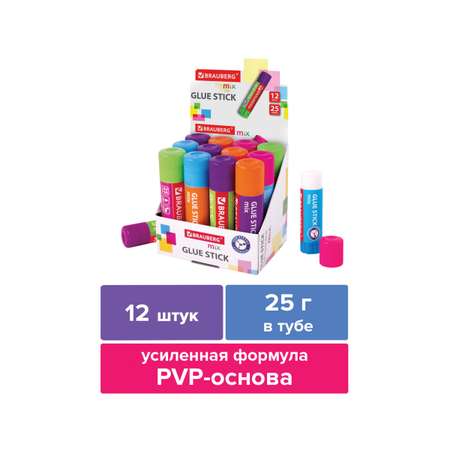 Клей-карандаш Brauberg 25 г 12 шт.