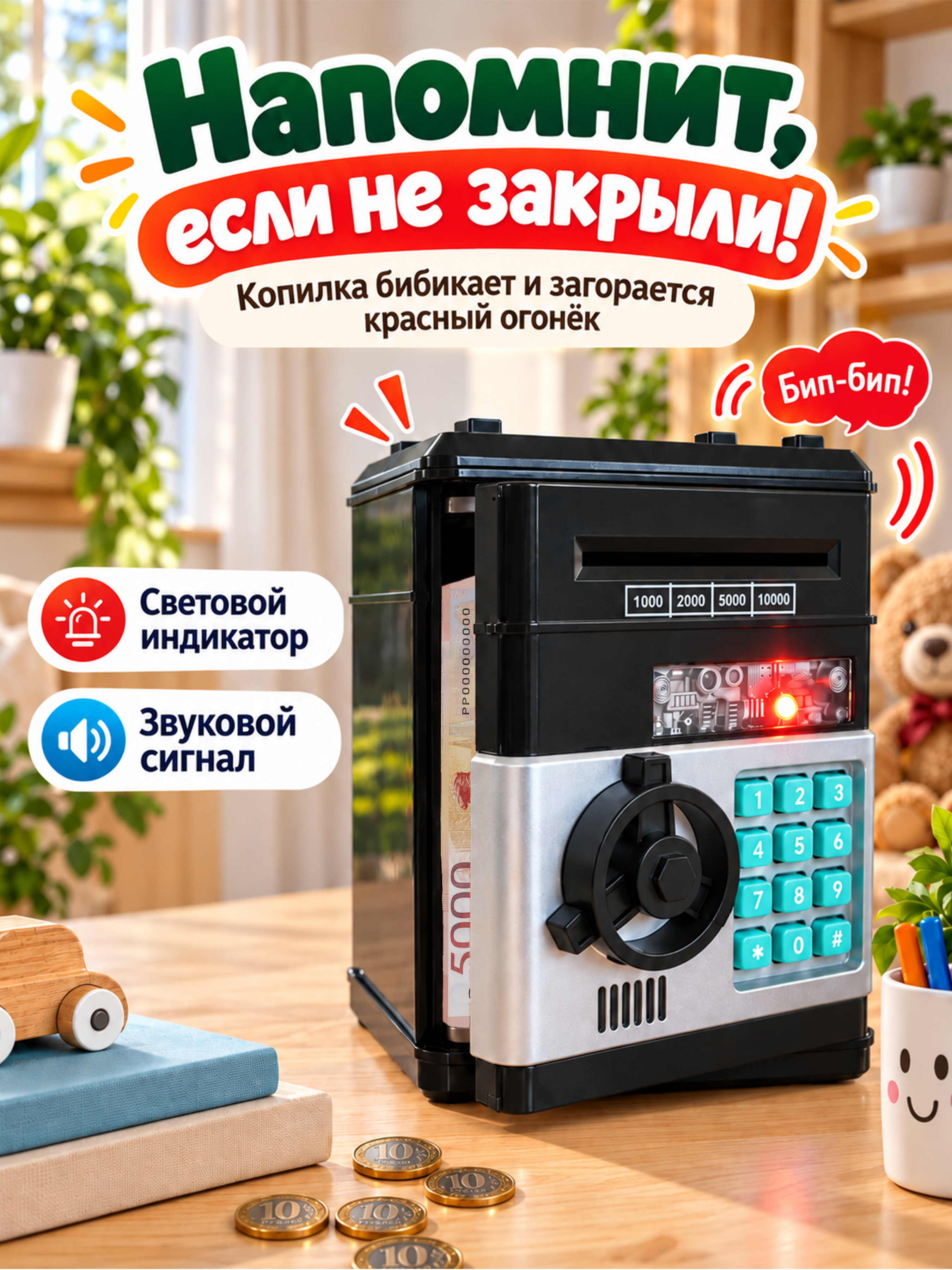 Игрушка Бестселлер c купюроприемником сейф - фото 14