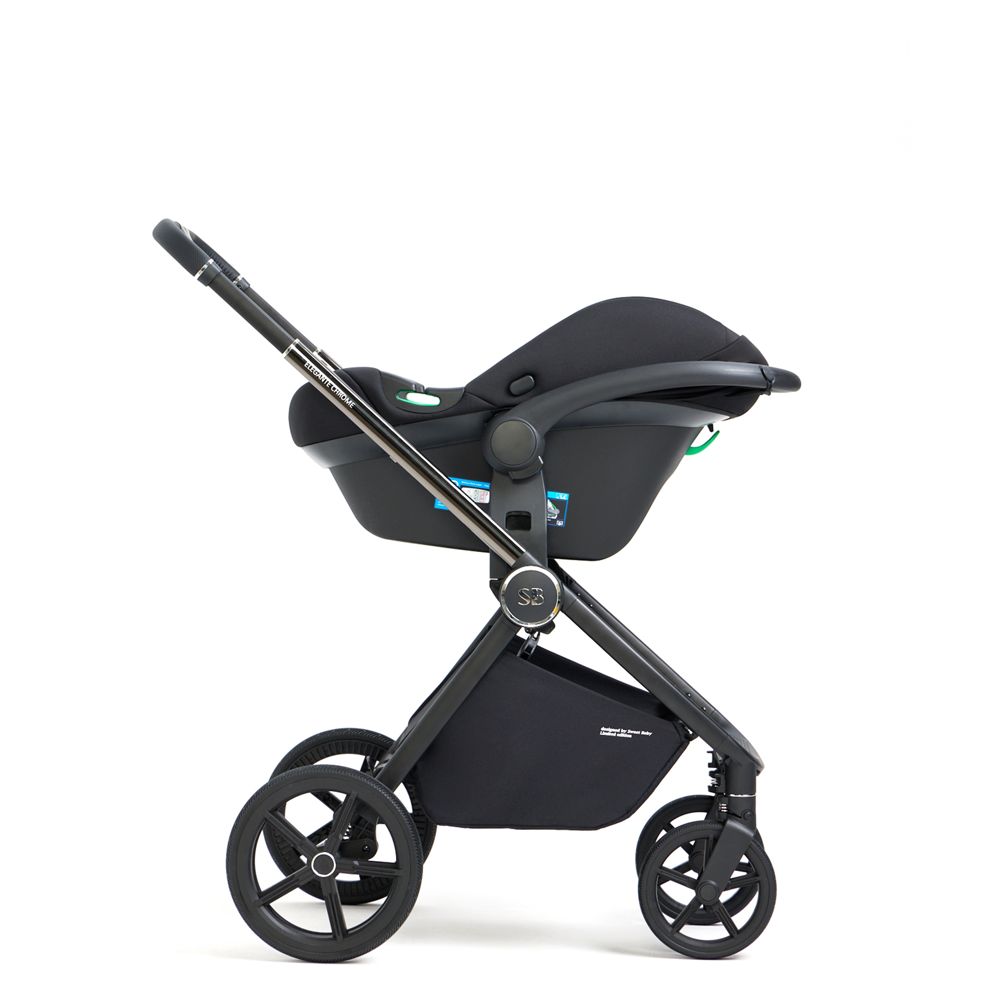 Коляска 3в1 Sweet Baby Elegante Chrome Black черный - фото 80