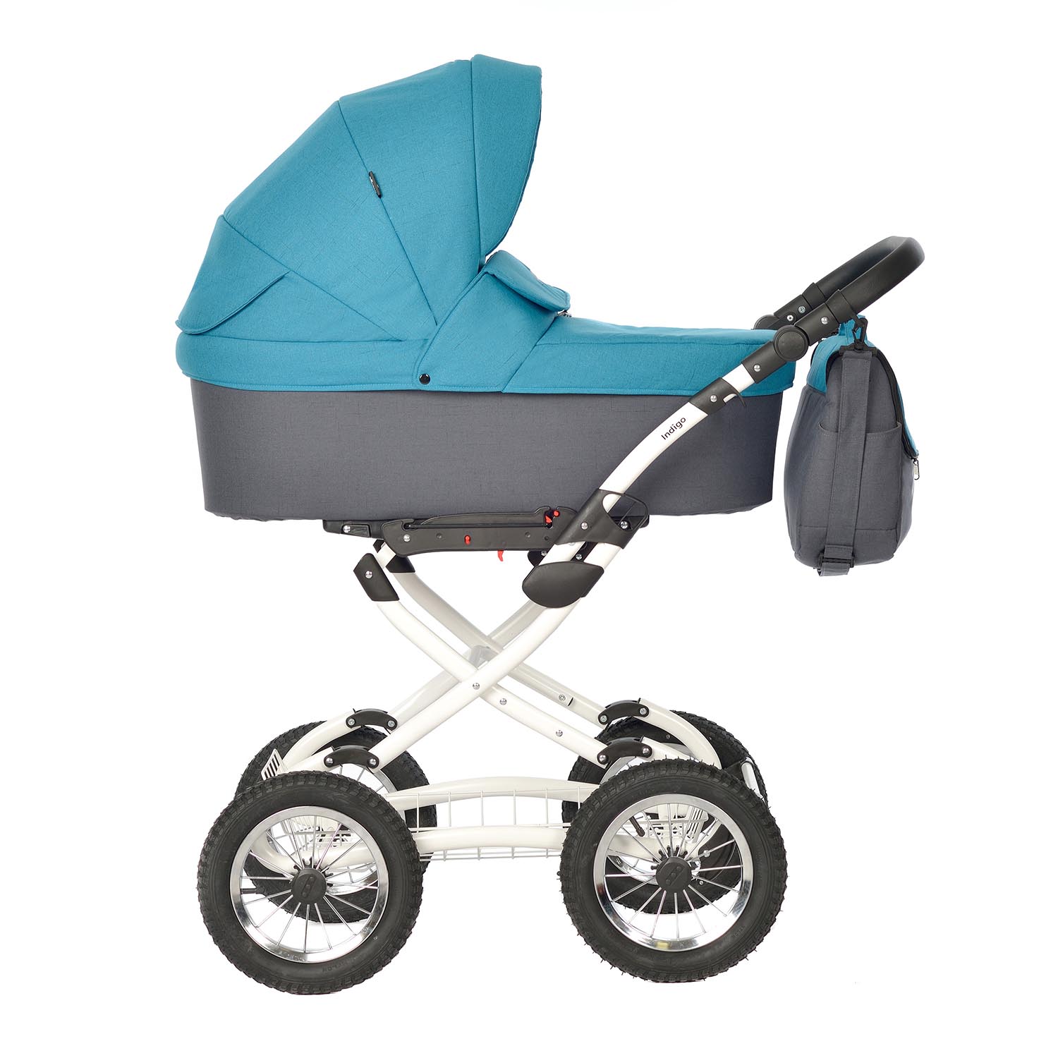 Коляска люлька Indigo Blues Classic 06 мор. волна - фото 2