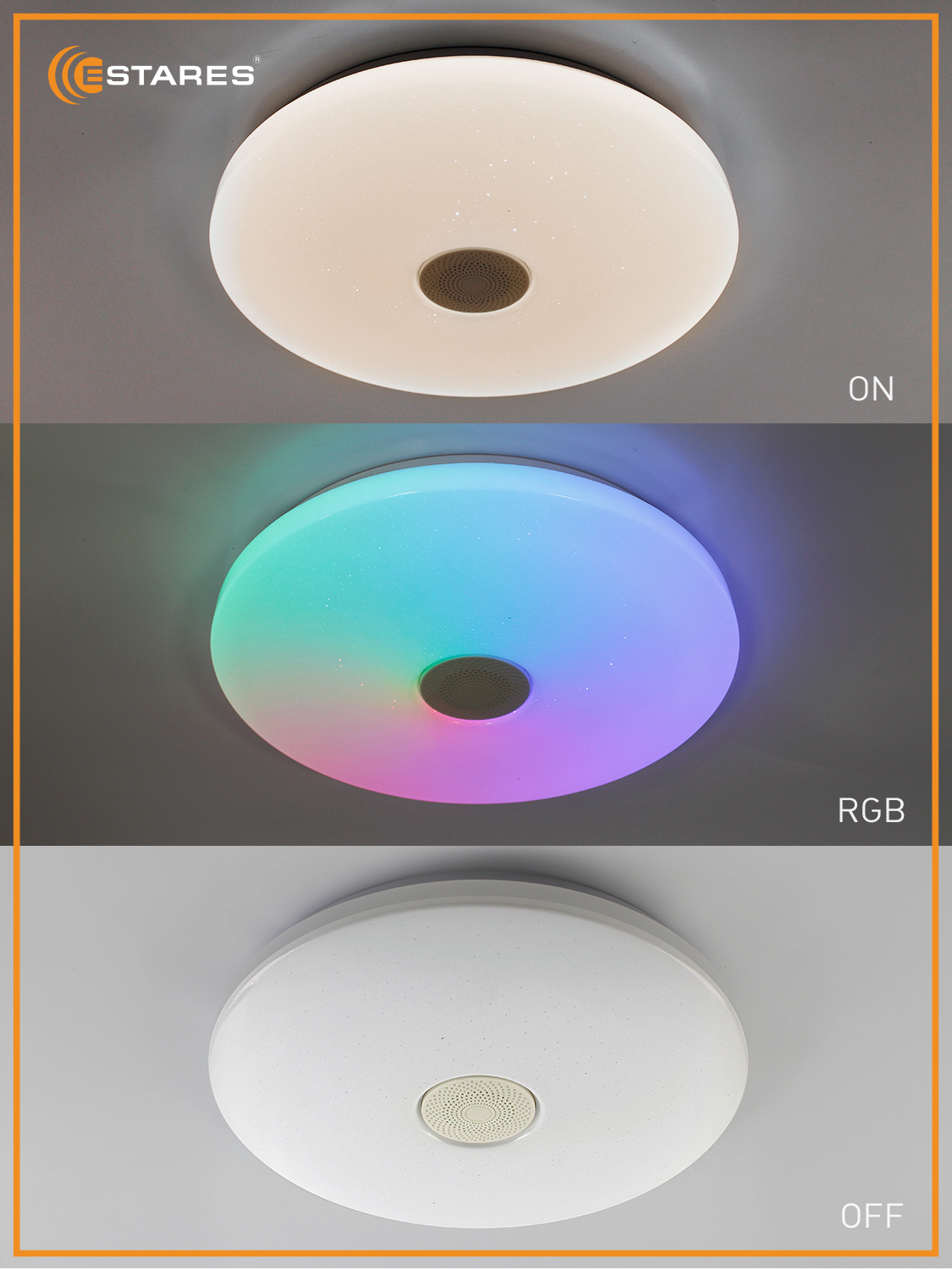 Музыкальная люстра с пультом Estares Управляемая светодиодная a-play rgb 60W R - фото 5