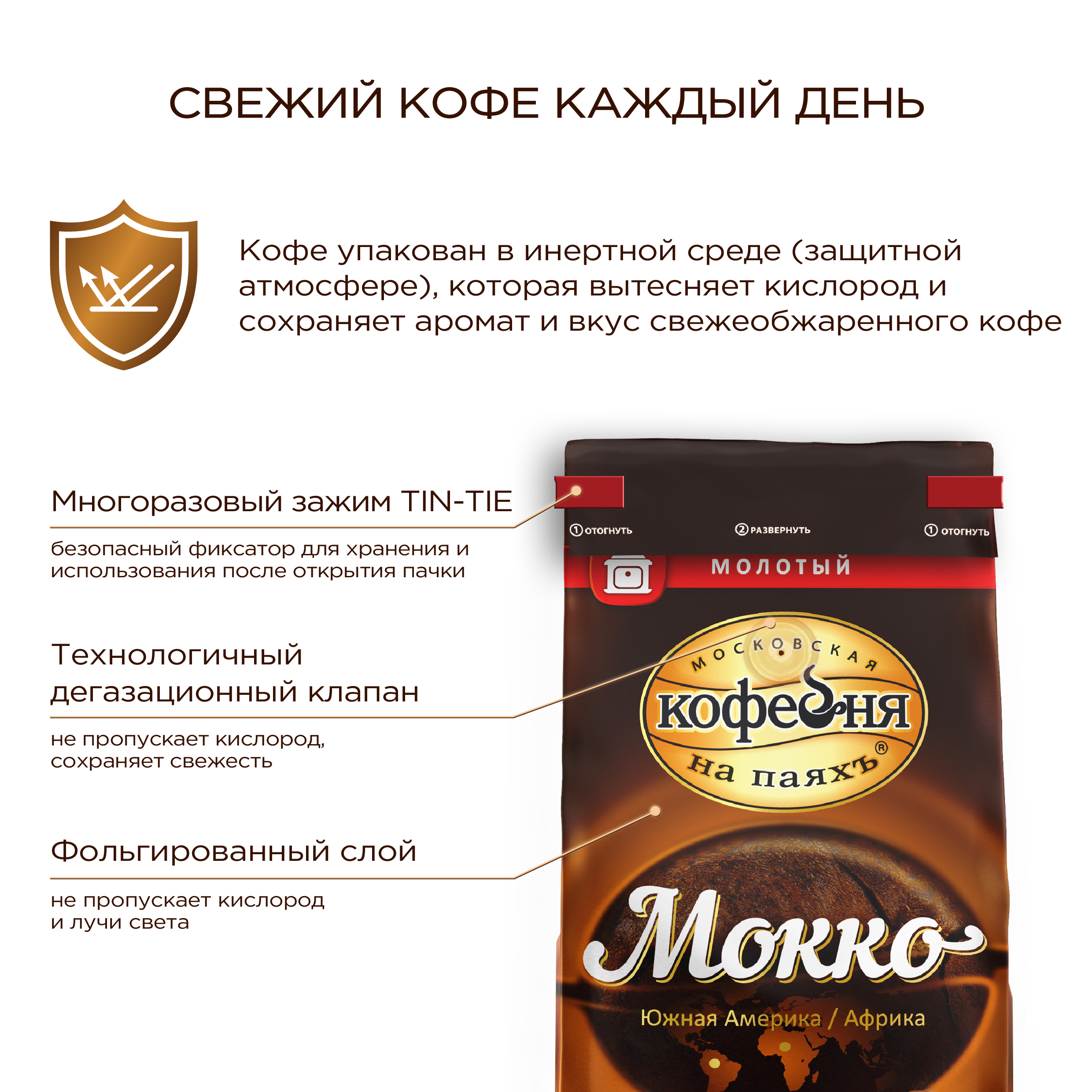 Kофе молотый Московская кофейня на паяхъ Мокко 250 г - фото 3