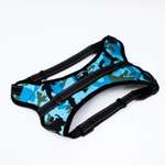 Шлейка Пижон мягкая светоотражающая XL расширенная голубая хаки