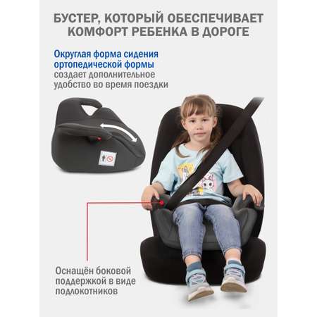 Автокресло SIGER Лео 3 (22-36 кг) серый