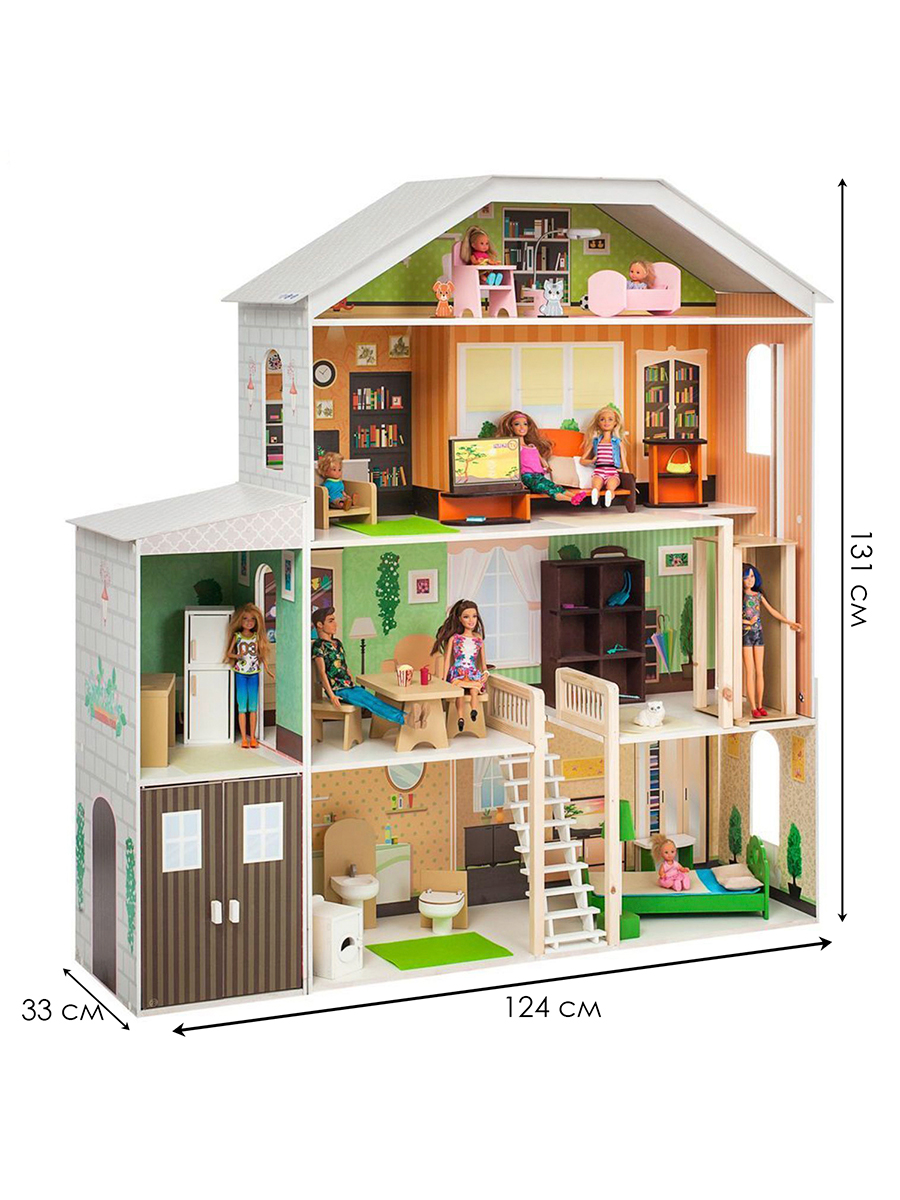 Домик для кукол PAREMO 124 см с мебелью PD318-21 - фото 4