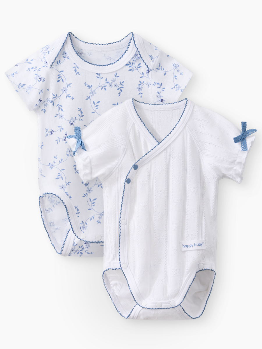 Боди 2 шт Happy Baby 90154-0_blue-flowers - фото 1