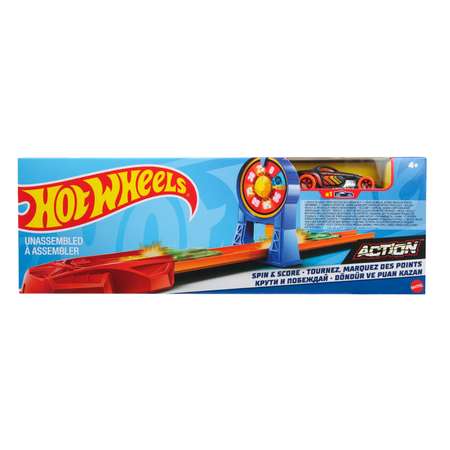Трек Hot Wheels Спин энд Скор с пусковой установкой