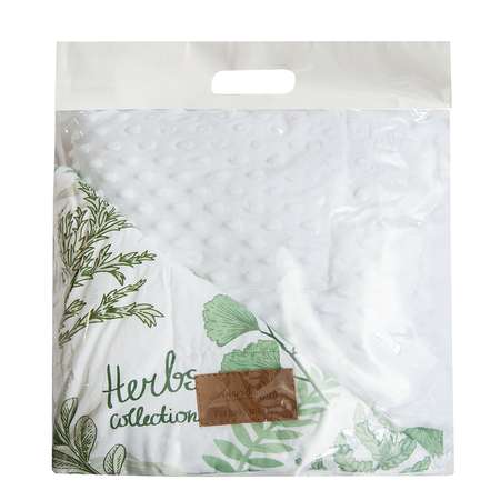 Плед Amarobaby Mild design edition Зеленые листья Белый-Зеленый