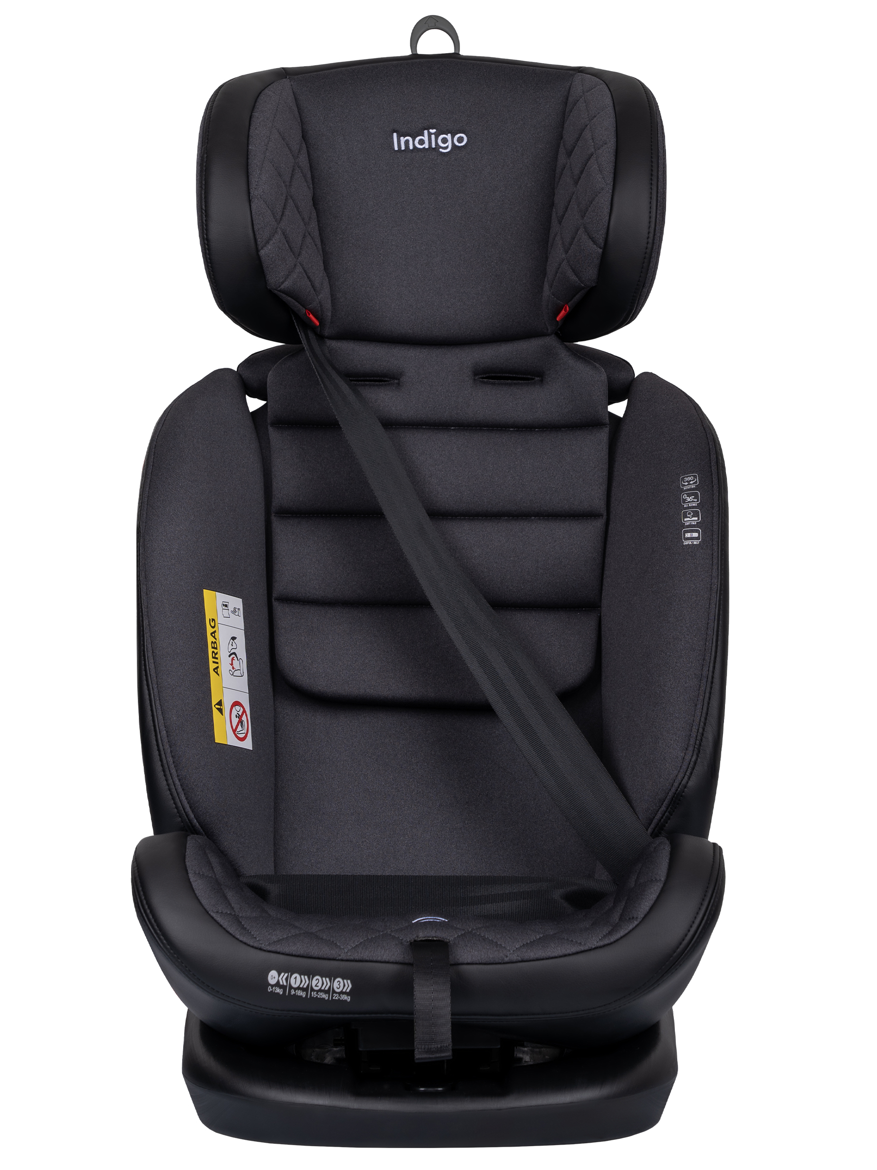 Автокресло Indigo Aero, черный Isofix 0+/1/2/3 (0-36 кг) - фото 5