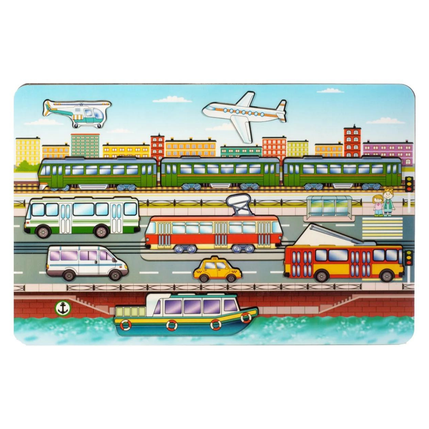 Игрушка Нескучные игры рамка-вкладыш Городской транспорт - фото 1