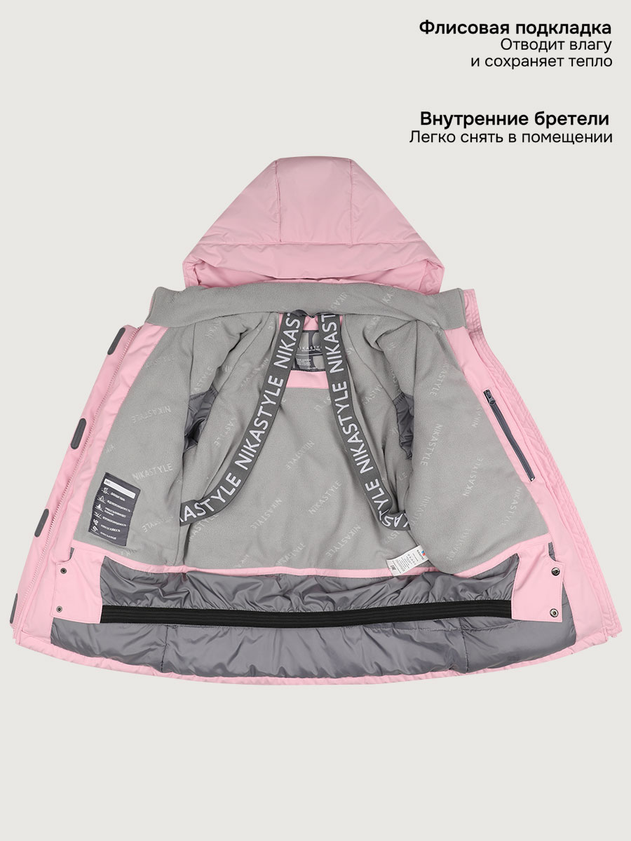 Куртка и полукомбинезон NIKASTYLE 7з3225 розовый/инжир - фото 6
