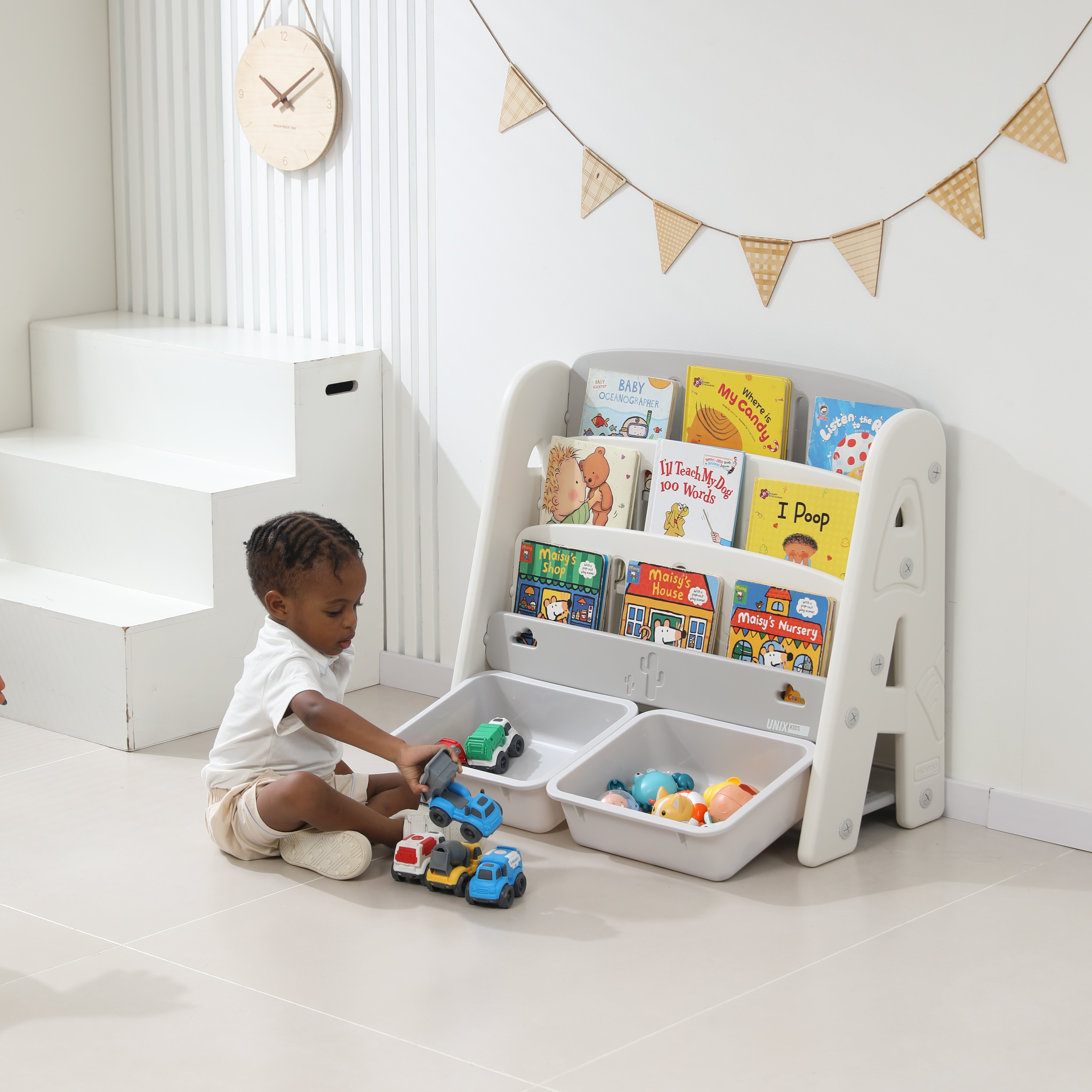 Стеллаж для книг UNIX Kids Сactus Grey - фото 14