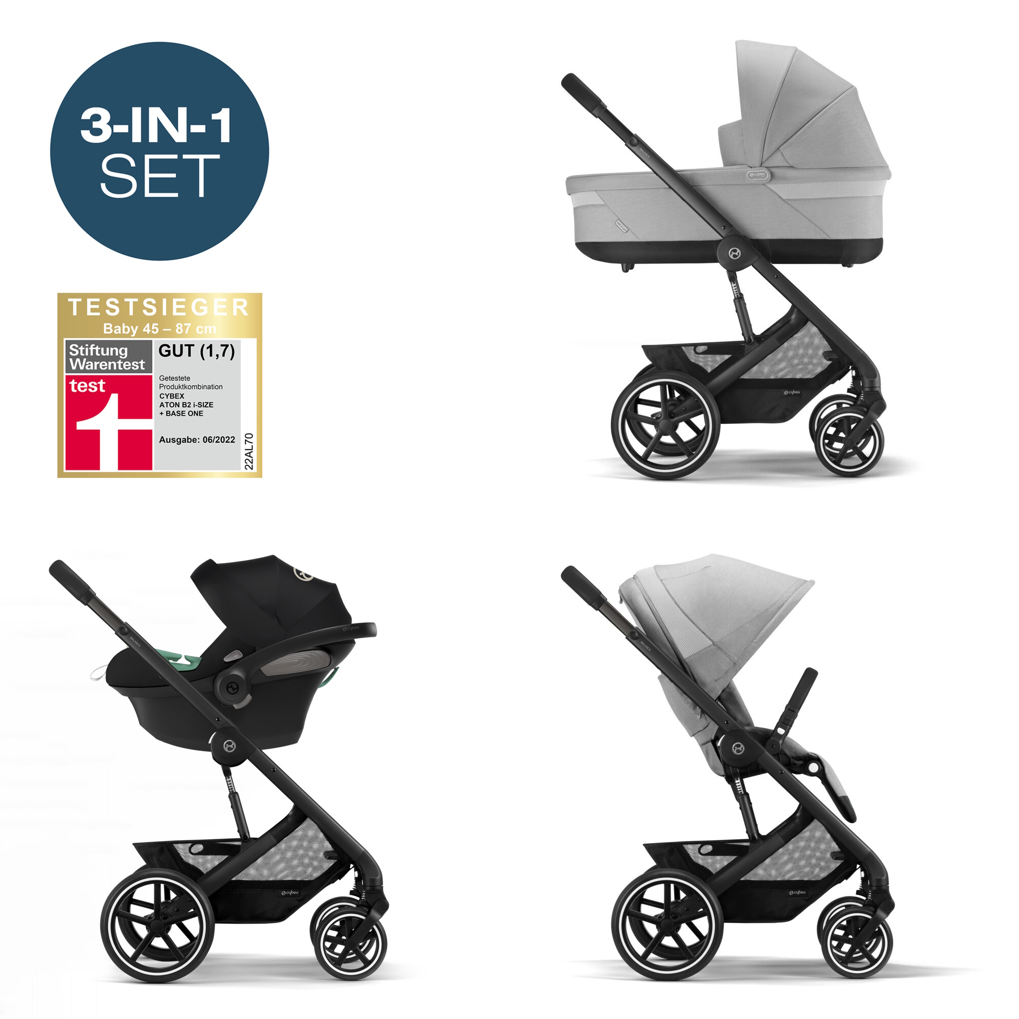 Коляска 3в1 Cybex Balios S Lux Lava Grey - фото 1