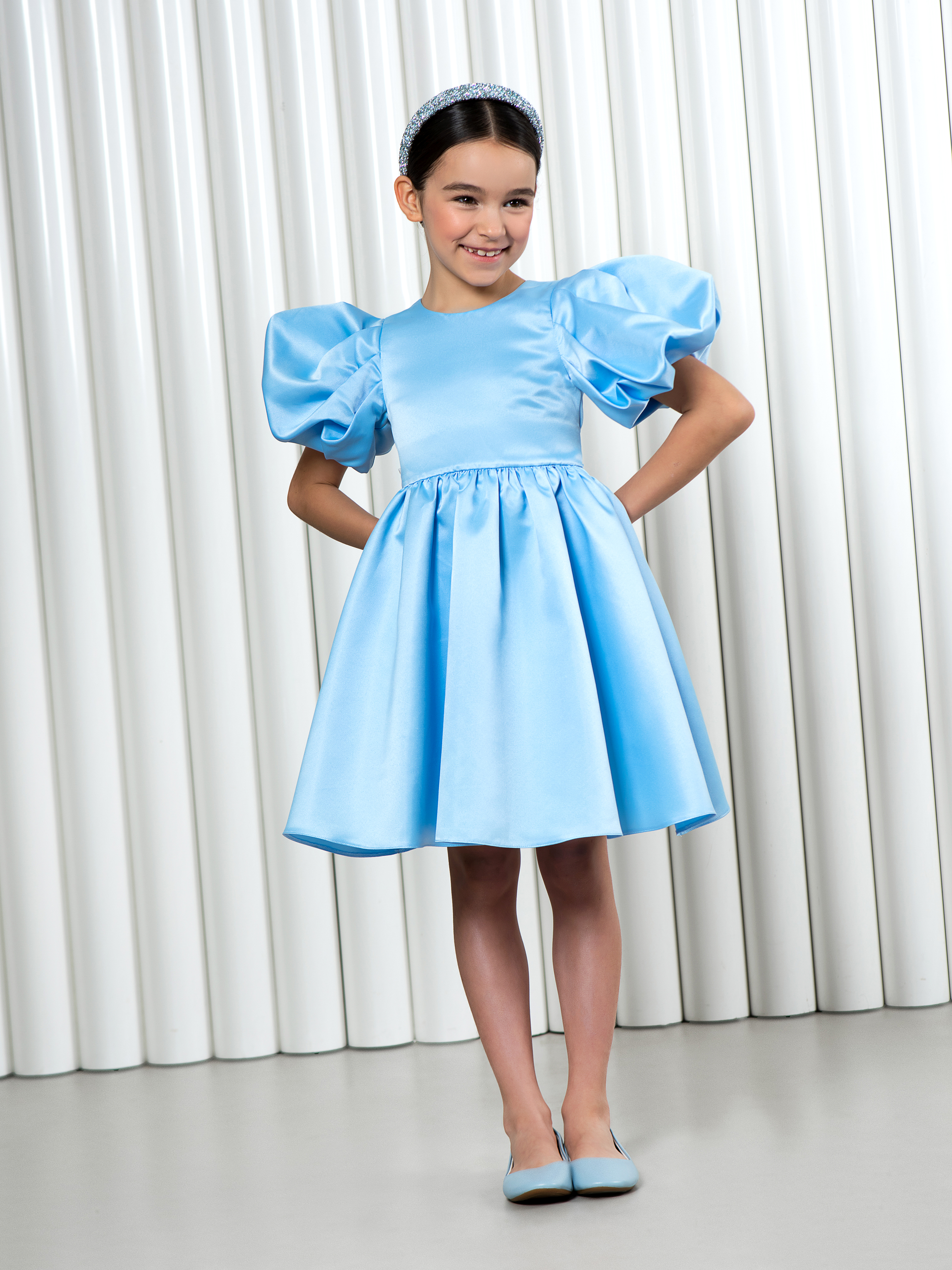 Платье LisaWeta D-143 голубой - фото 1