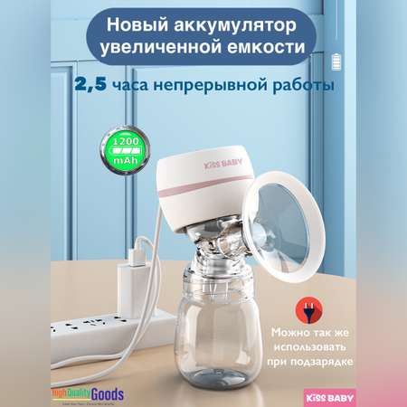 Молокоотсос Электрический Kiss Baby Kiss Baby New Edition - WHITE