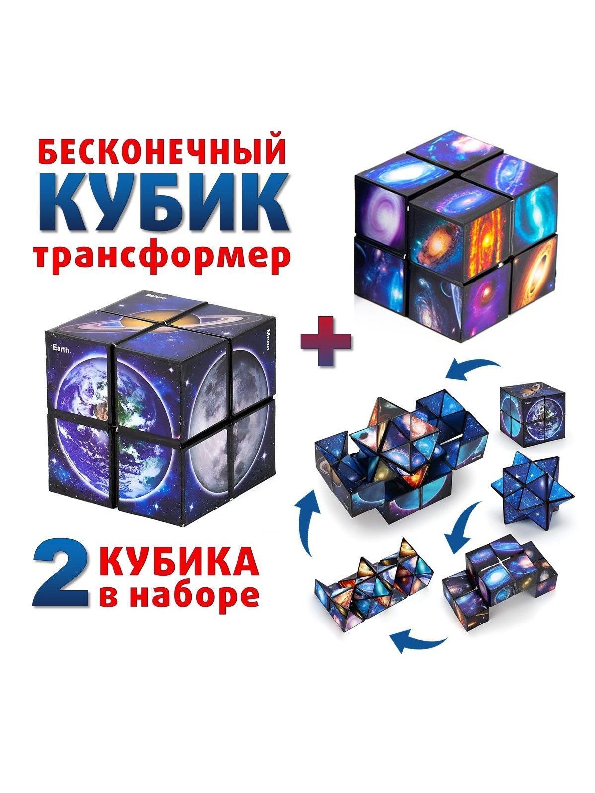 Игрушка-антистресс S+S фиджет Планеты и Галактика 2в1 - фото 1