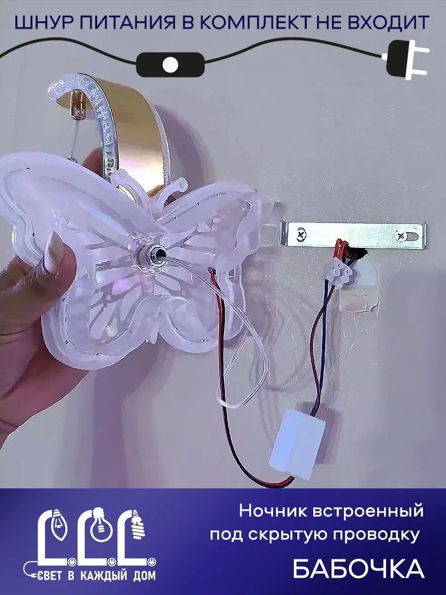 Бра настенный светильник LLL Бабочка зеленый FX600 6009 - фото 7