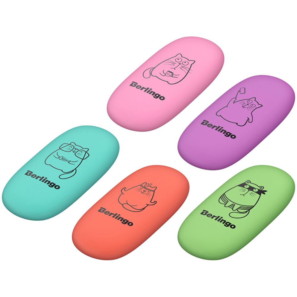 Ластик BERLINGO Lazy Cats 5 шт. - фото 2