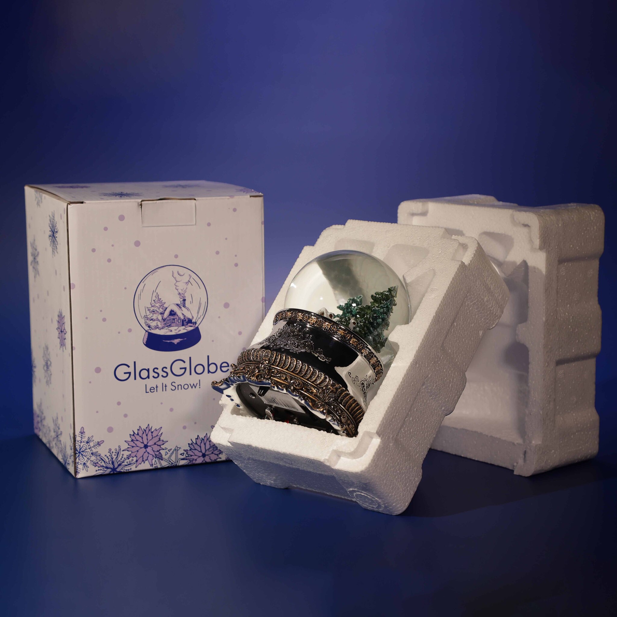 Стеклянный снежный шар Glassglobe Охотничий домик - фото 7
