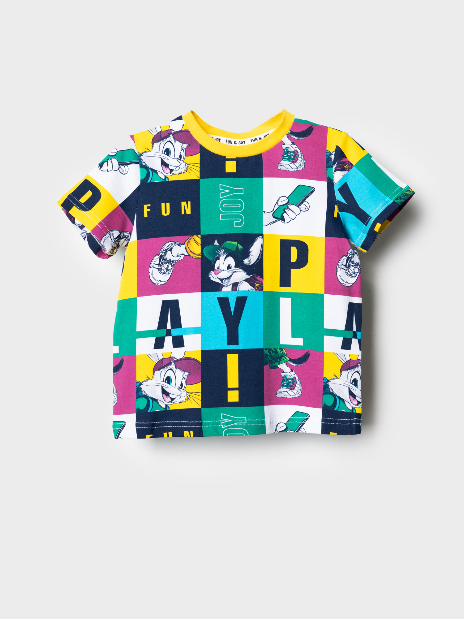 Изображение товара Детская футболка для мальчика PlayToday 122 из хлопка прямой крой