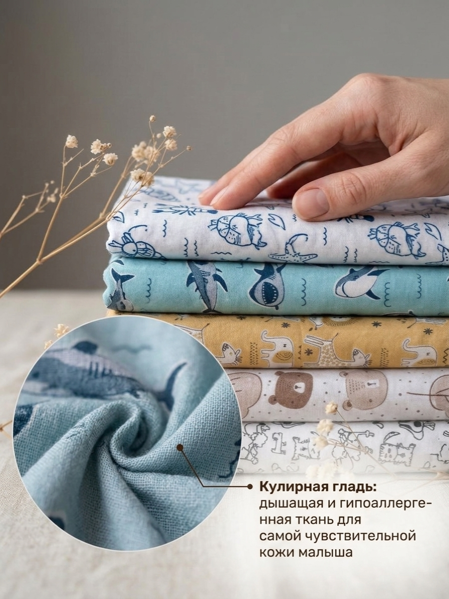 Пелёнка Софьюшка Ауклы 100х100 см 5 шт. - фото 3