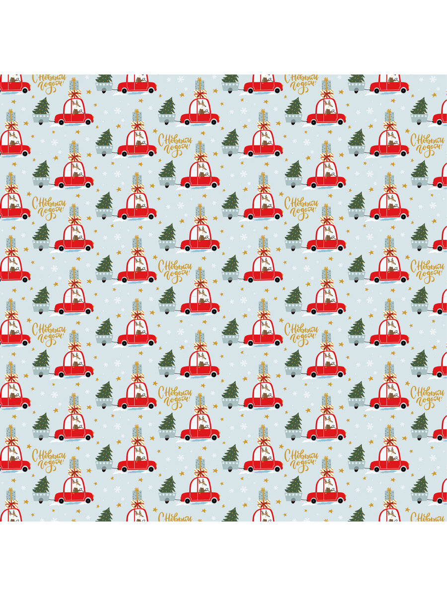 Упаковочная бумага Золотая сказка для новогодних подарков в рулоне 70х100 см набор 3 штуки - фото 6