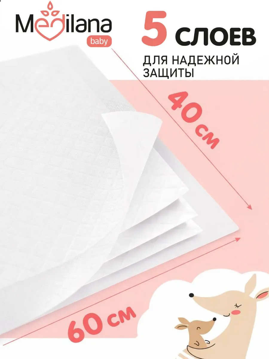 Пелёнки одноразовые MEDILANA 40х60 см 1 упак. 30 шт. - фото 3