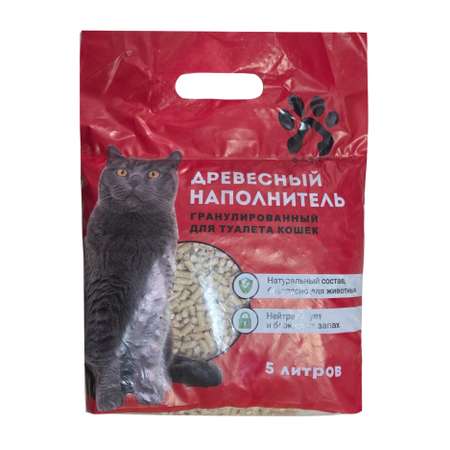 Наполнитель . для кошачьих туалетов 2кг 5 л древесный