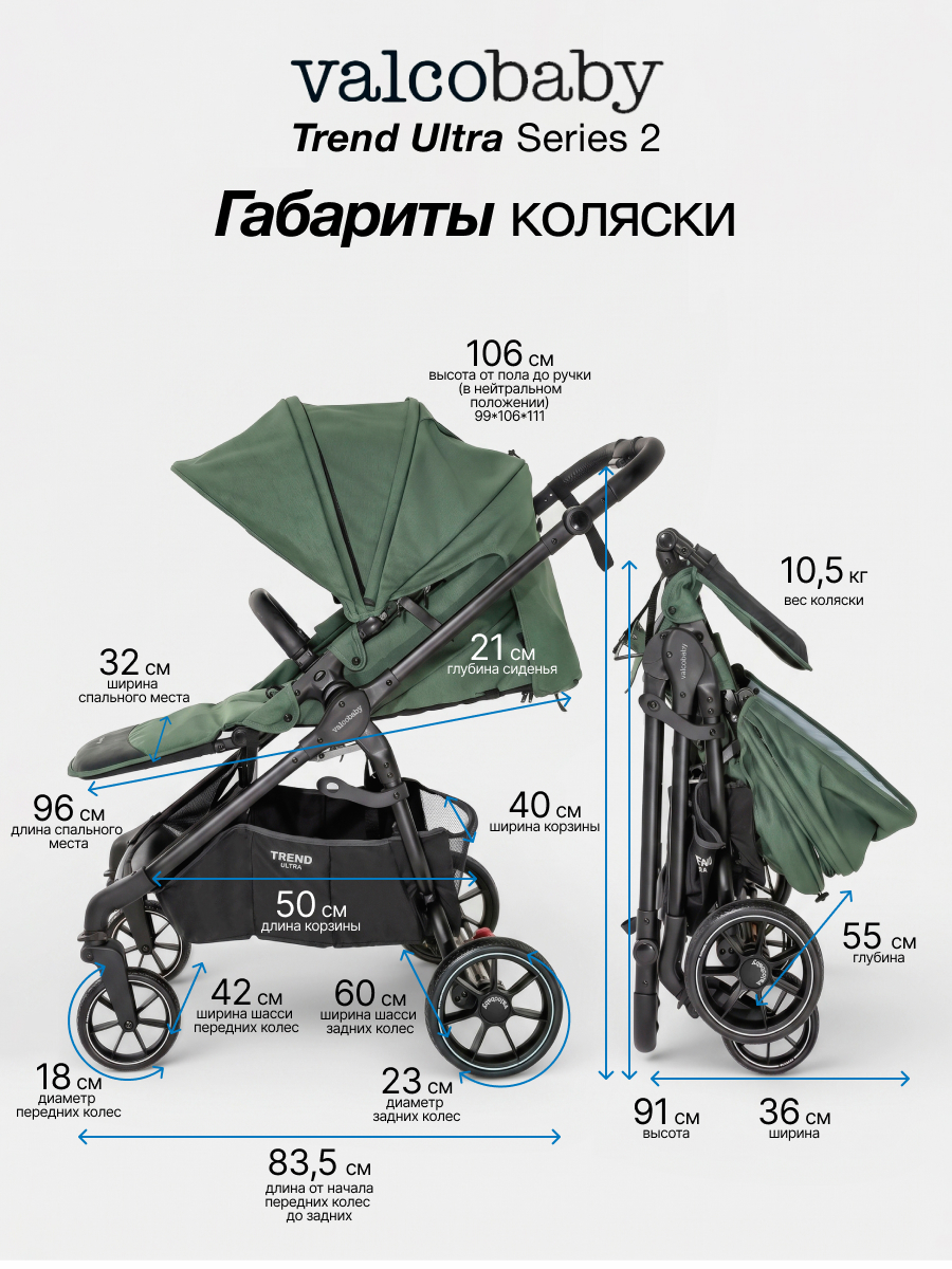 Коляска прогулочная Valco baby Trend Ultra серия 2 зеленый - фото 12