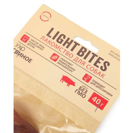 Лакомство для собак LIGHT BITES 40г Ухо свиное
