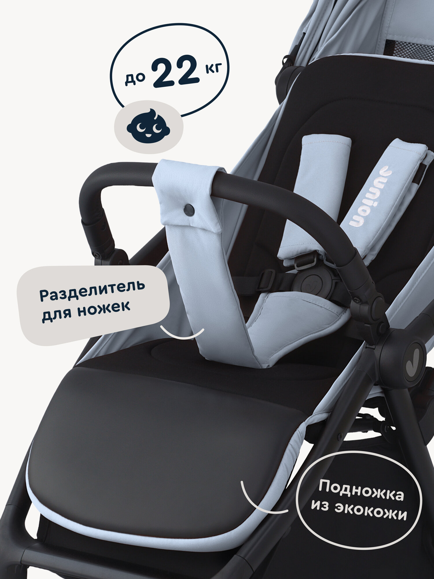 Коляска прогулочная Junion Flokky синий - фото 10