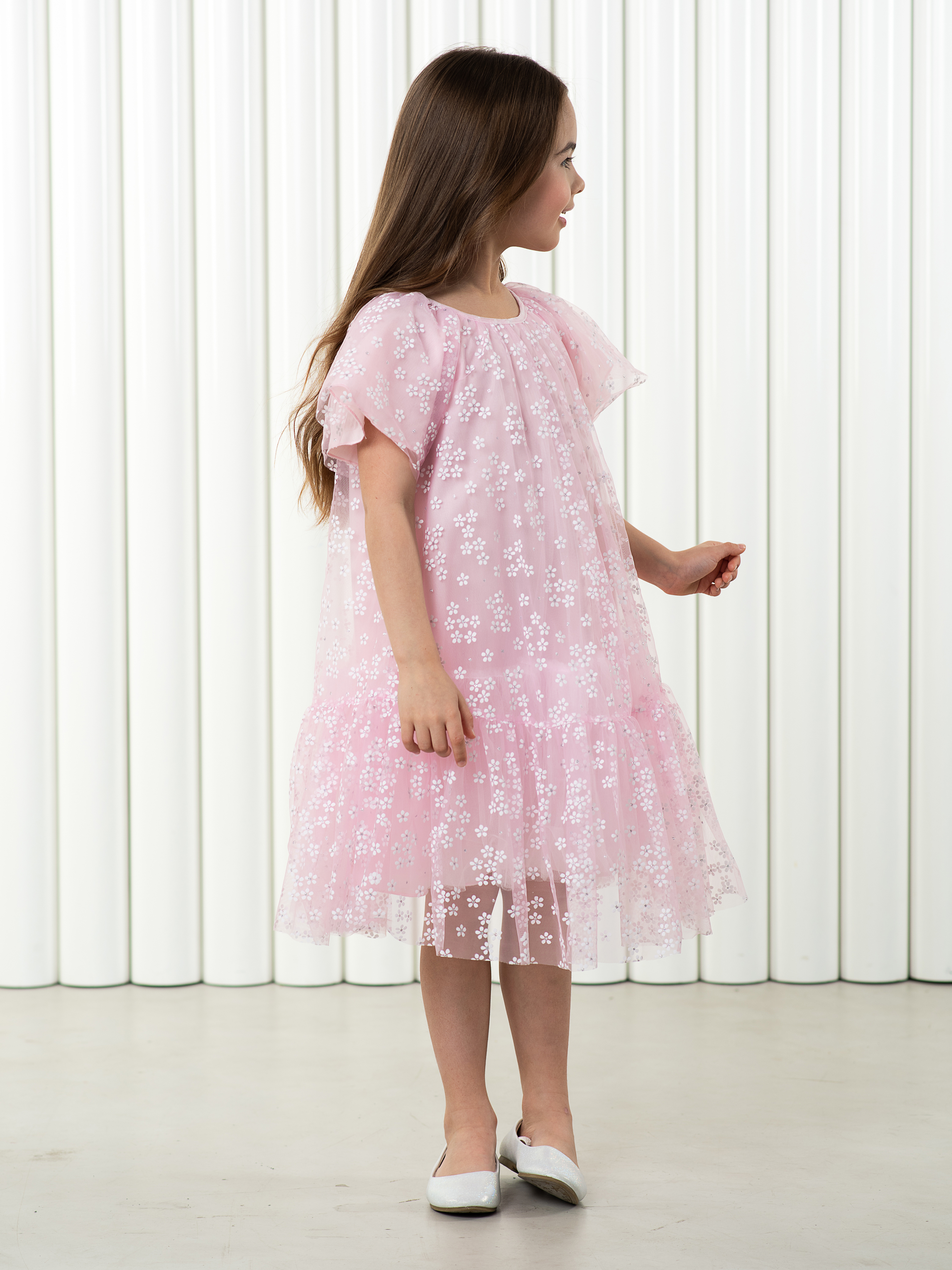 Платье LisaWeta D-077-23 розовый серебро - фото 2