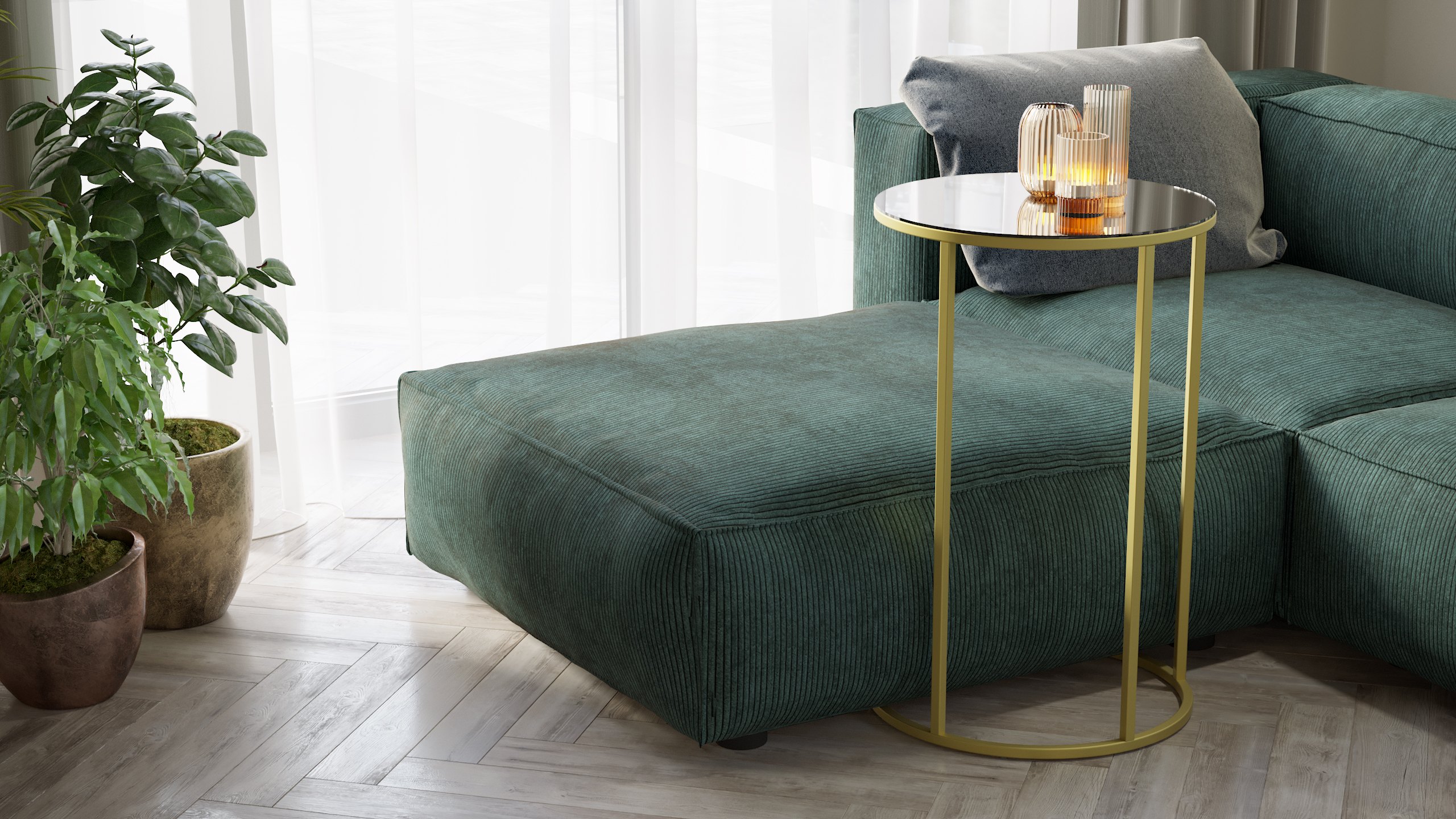 Стол придиванный КАЛИФОРНИЯ МЕБЕЛЬ Остин Glass Черная лакобель Золото - фото 5