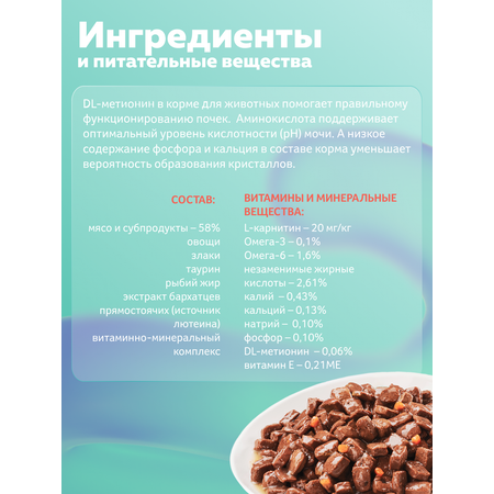 Корм влажный Зоогурман Паучи Говядина с овощами 85 гр х 30 шт.