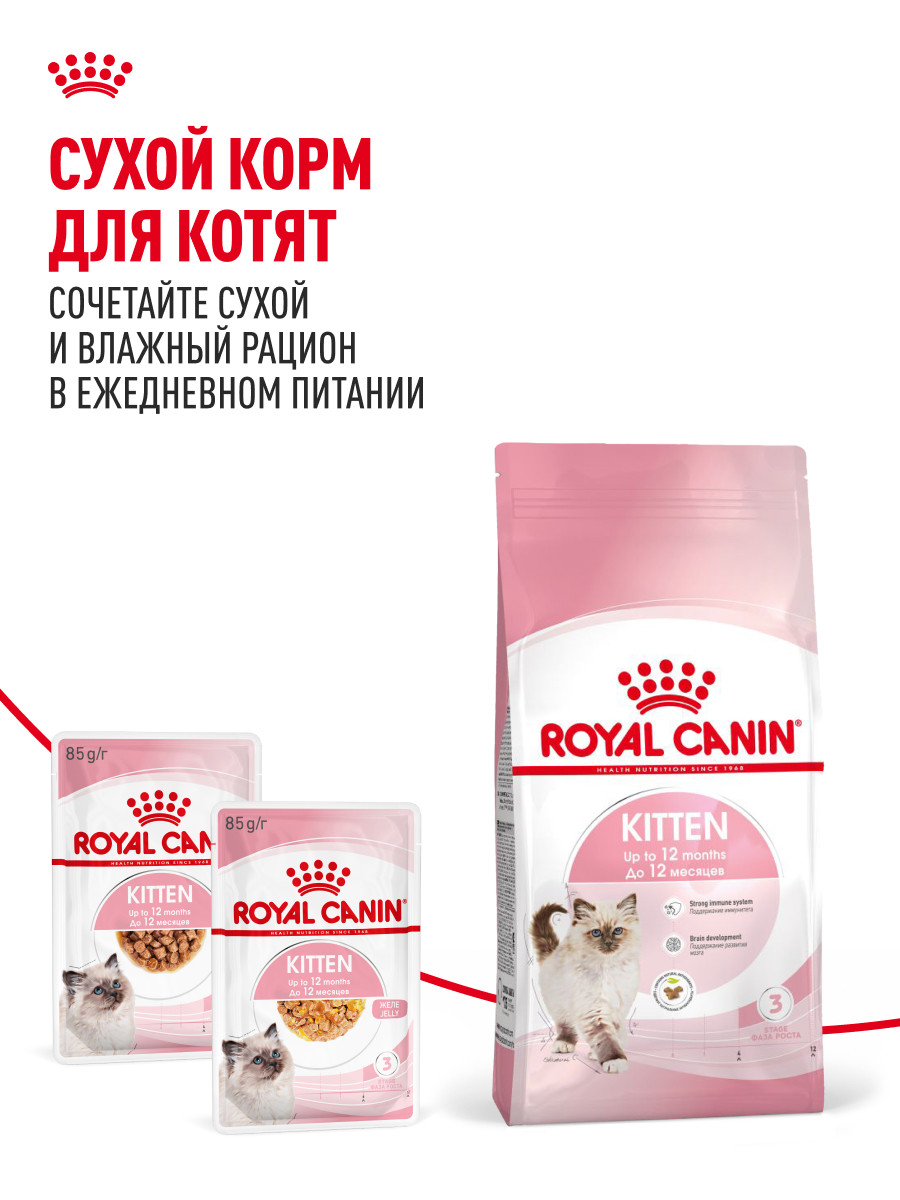 Корм влажный для котят ROYAL CANIN Kitten Instictive 85г желе пауч 77850 - фото 8
