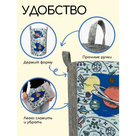 Корзина для игрушек из войлока Textile NN Космос