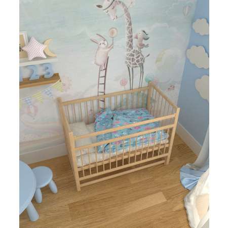 Детская кроватка Moms charm, продольный маятник (бежевый)
