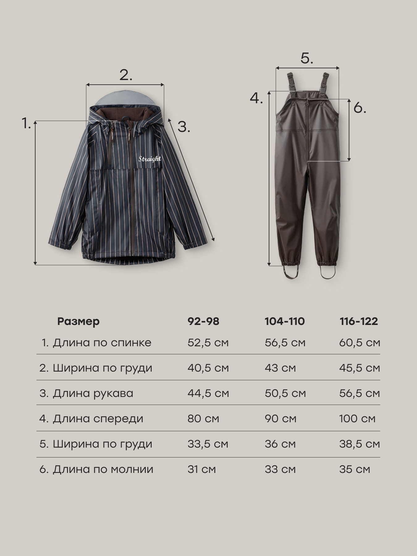 Куртка и полукомбинезон Happy Baby 88500-1_коричнево-синий (полоска) - фото 9