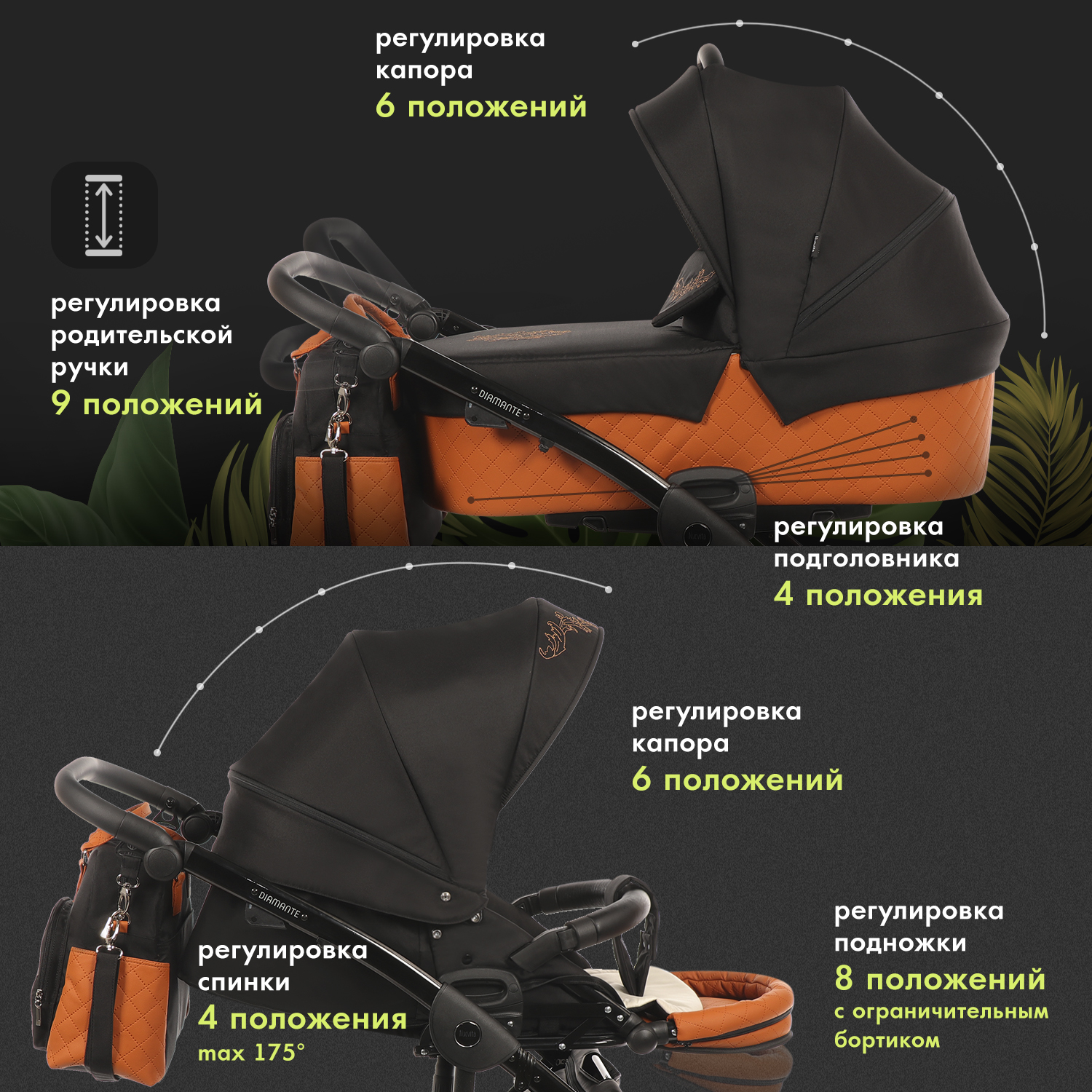 Коляска 2в1 Nuovita оранжевый - фото 4