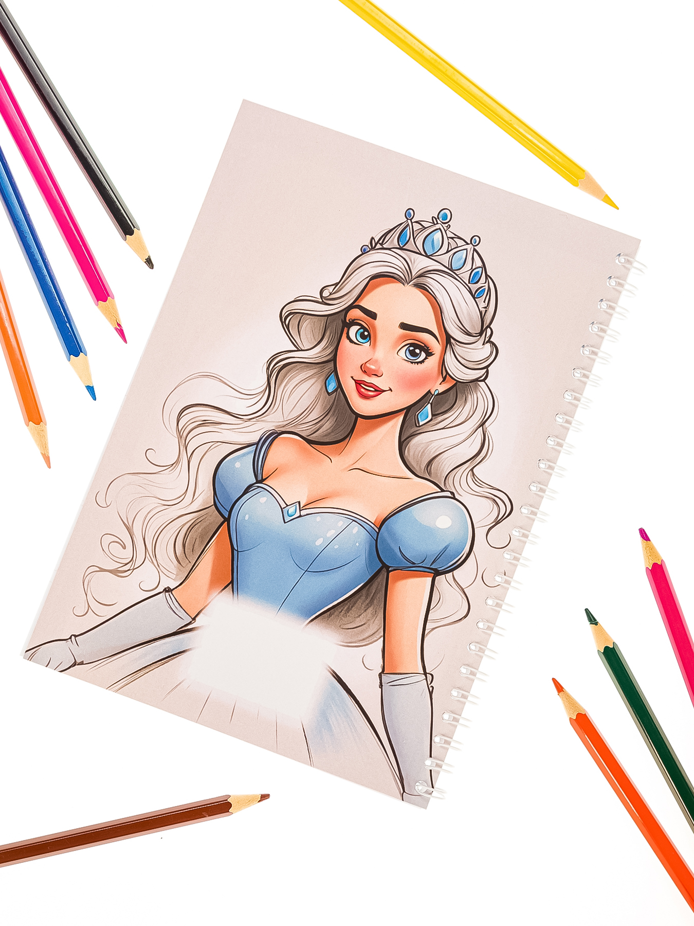 Раскраска для детей Fashion Vector Design Единороги, Принцессы, Феи, 30 листов, А5, подарок девочкам - фото 11