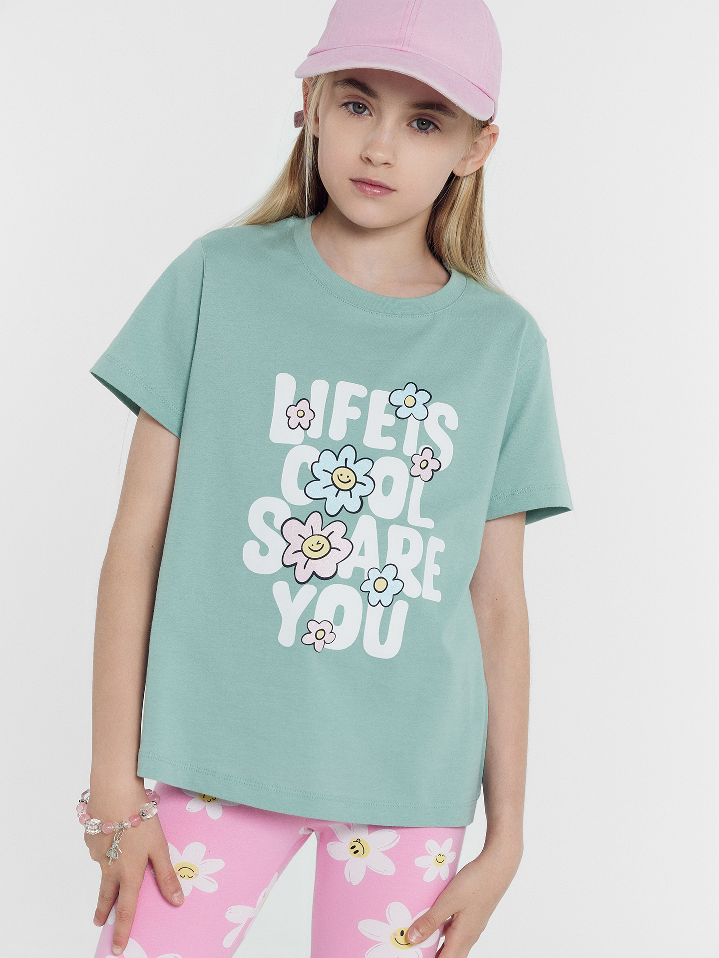 Футболка 2 шт Mark Formelle (Марк Формэль) 117835-2/шалфей +ромашки на св.розовом - фото 2