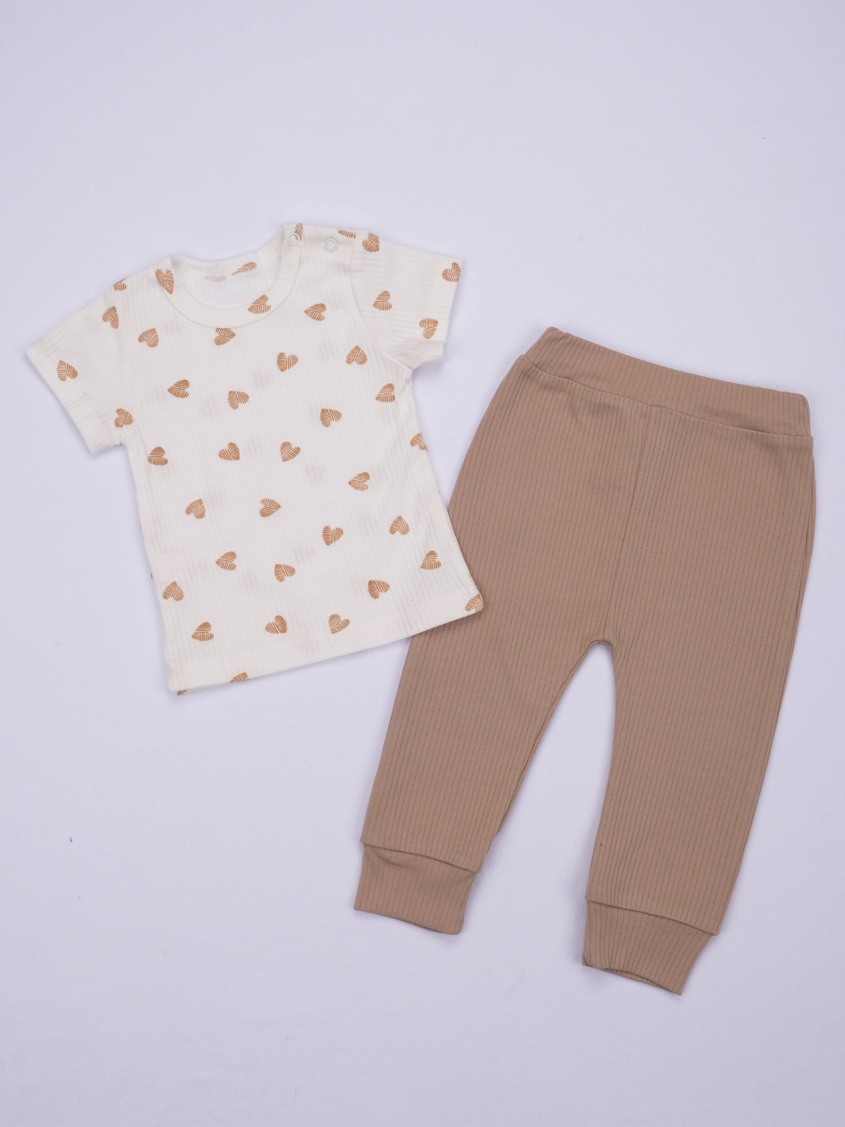 Комплект ЯРКО 05235 ИК Беж.сердечки/бежевый - фото 1