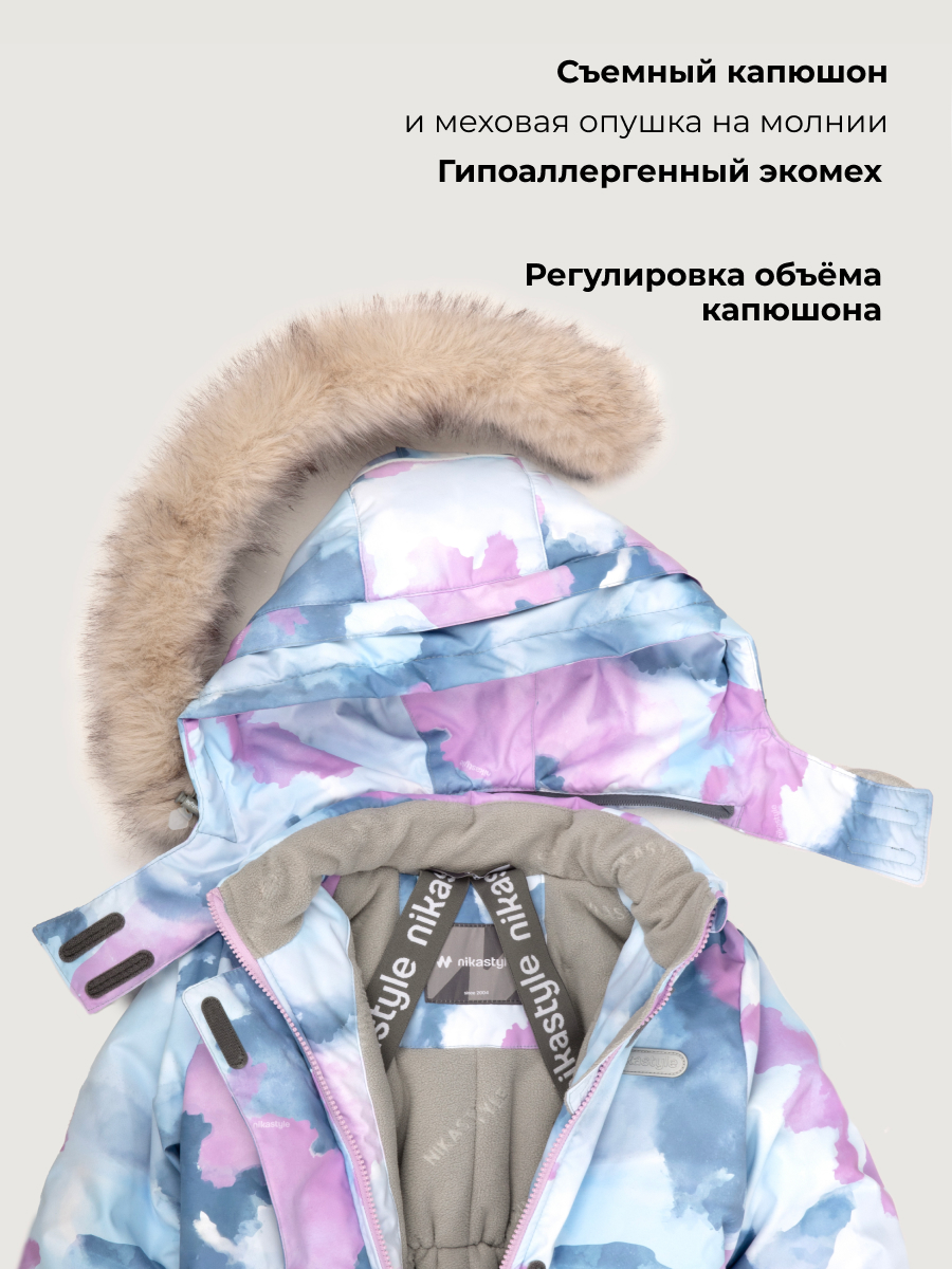 Комбинезон NIKASTYLE 8з1626 лаванда/серый - фото 11