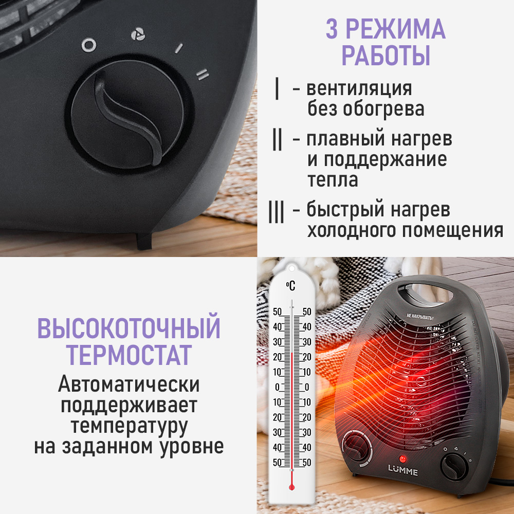 Тепловентилятор LUMME LU-FH713A - фото 4