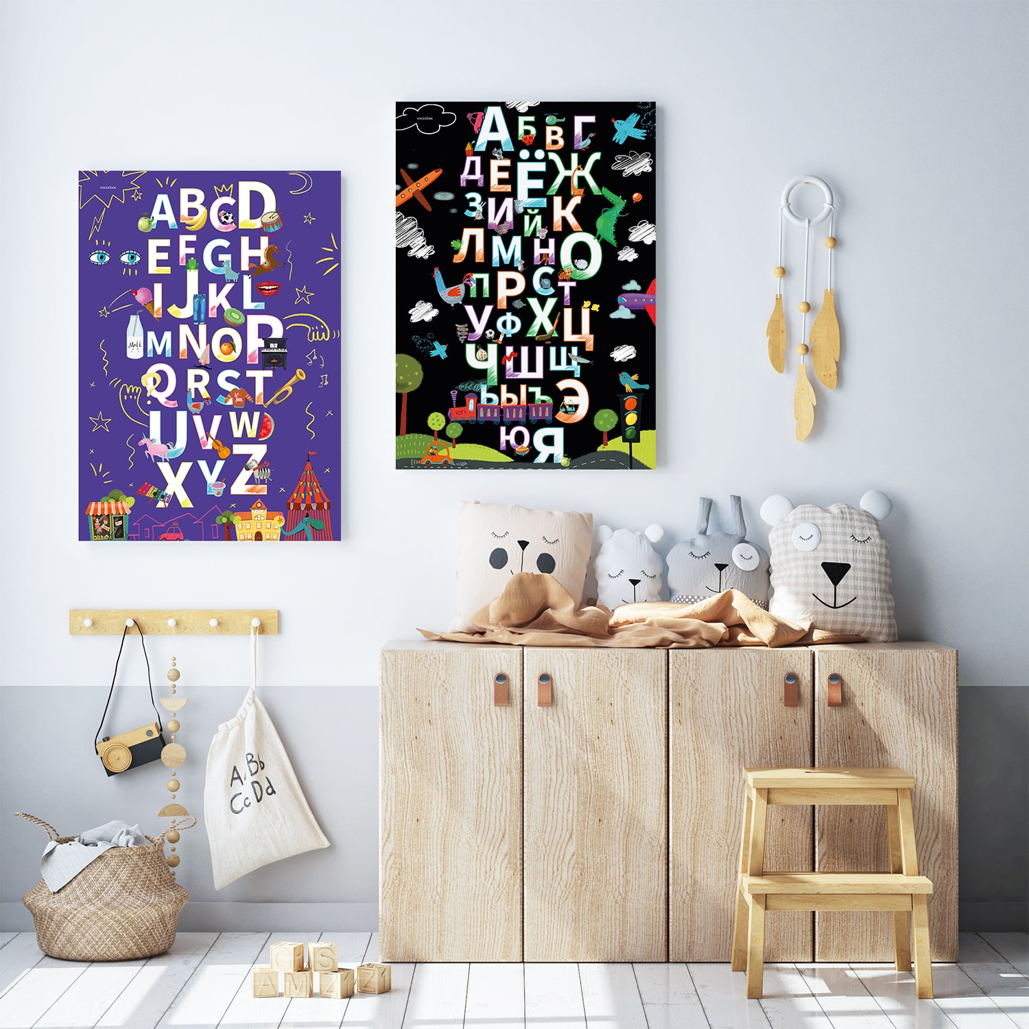 Набор из 2х плакатов VoiceBook Алфавит Черный и Фиолетовый 70001 - фото 5